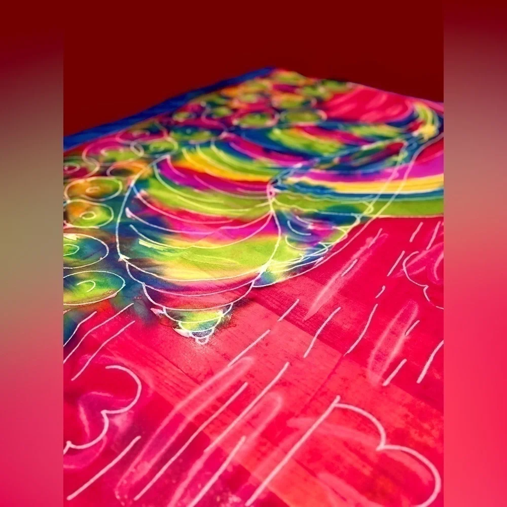 Gorgeous Vibrant and Colorful Jamaican Scarf, OS